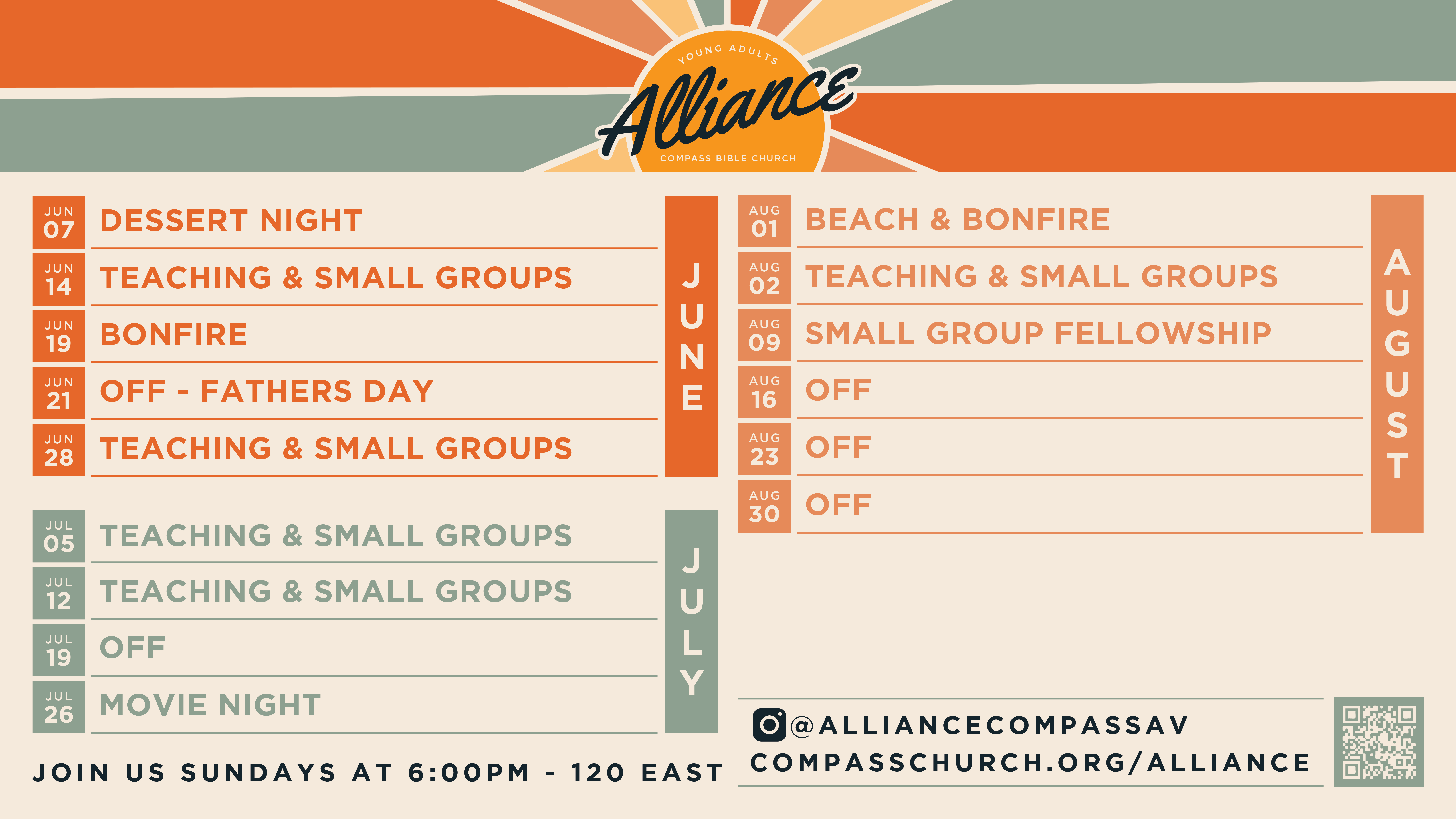 Alliance 2026 Summer Calendar