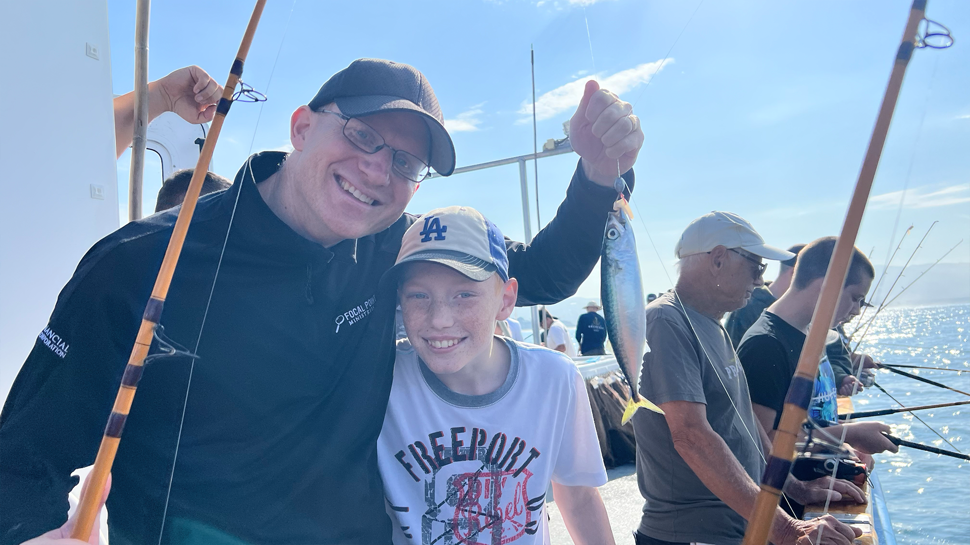 Father and child fishing together hi-res stock photography and